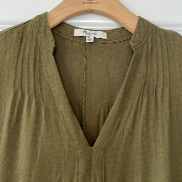 Madewell Fairsky Tunic Dress in Olive Green w Hi Lo Hems with MEASUREMENTS! XS - Picture 11 of 11